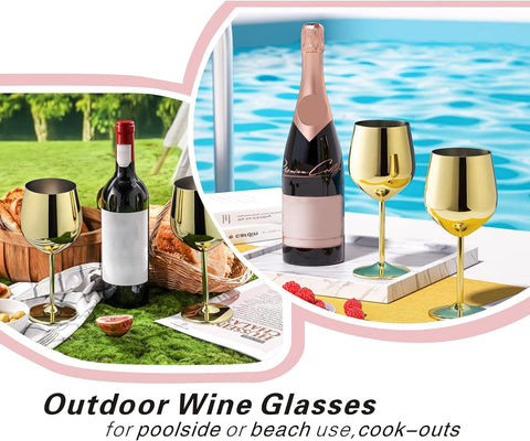 WOTOR Gold wine glass with long stem, enhances aroma and elegance.