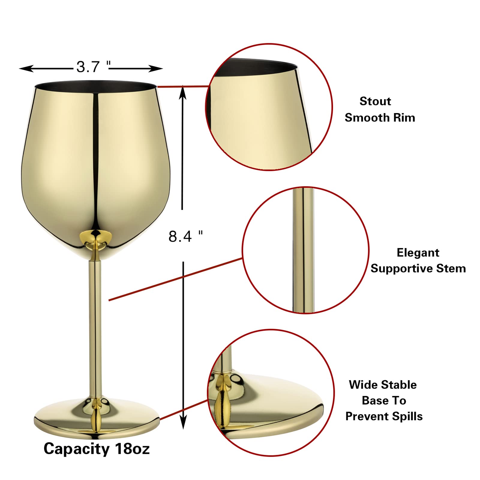 WOTOR gold goblet suitable for poolside and beach gatherings.