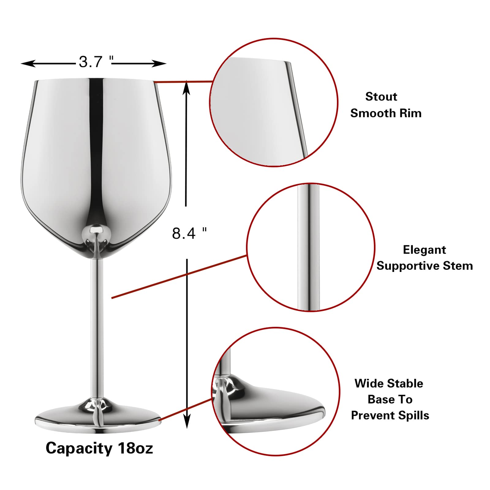 WOTOR outdoor travel wine glasses suited for camping, poolside and picnics