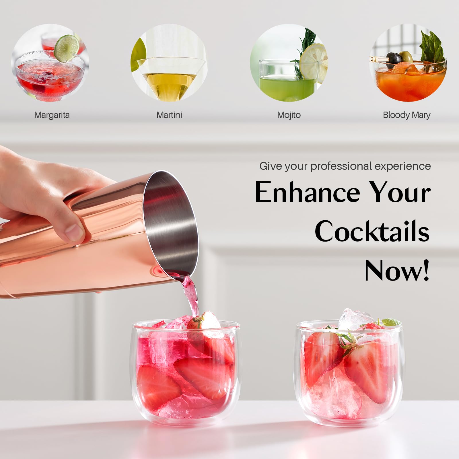 WOTOR professional bar tools enhance home bartending and entertaining.