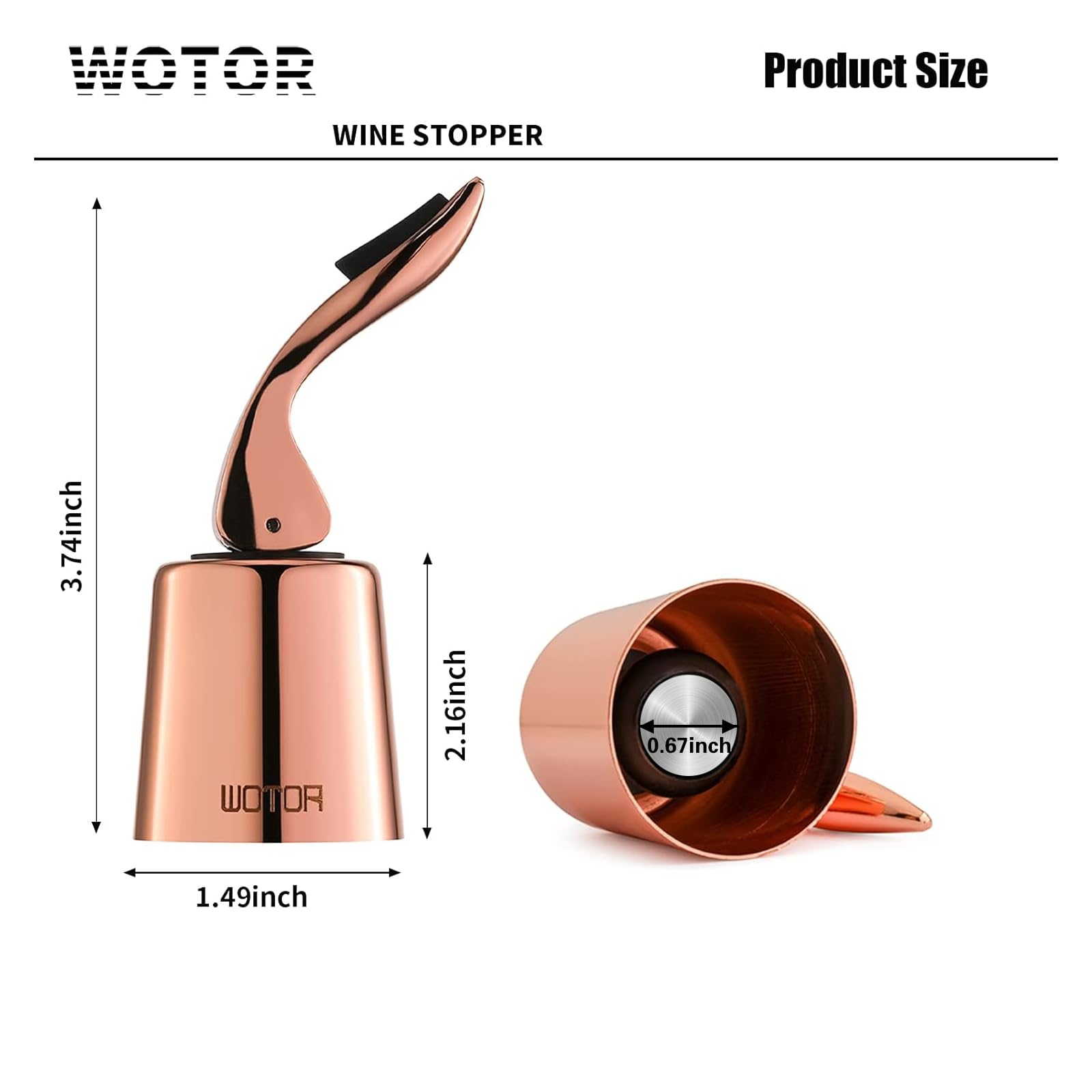 WOTOR rosegold 2-pack wine stoppers highlighting value and practicality