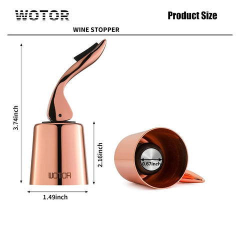 WOTOR rosegold 2-pack wine stoppers highlighting value and practicality