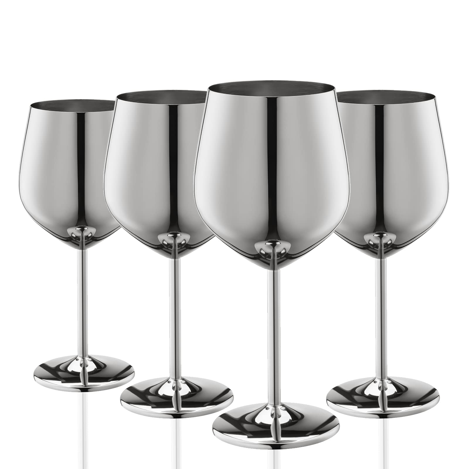 WOTOR stainless steel wine glass 18oz with a wide base for stability and easy handling