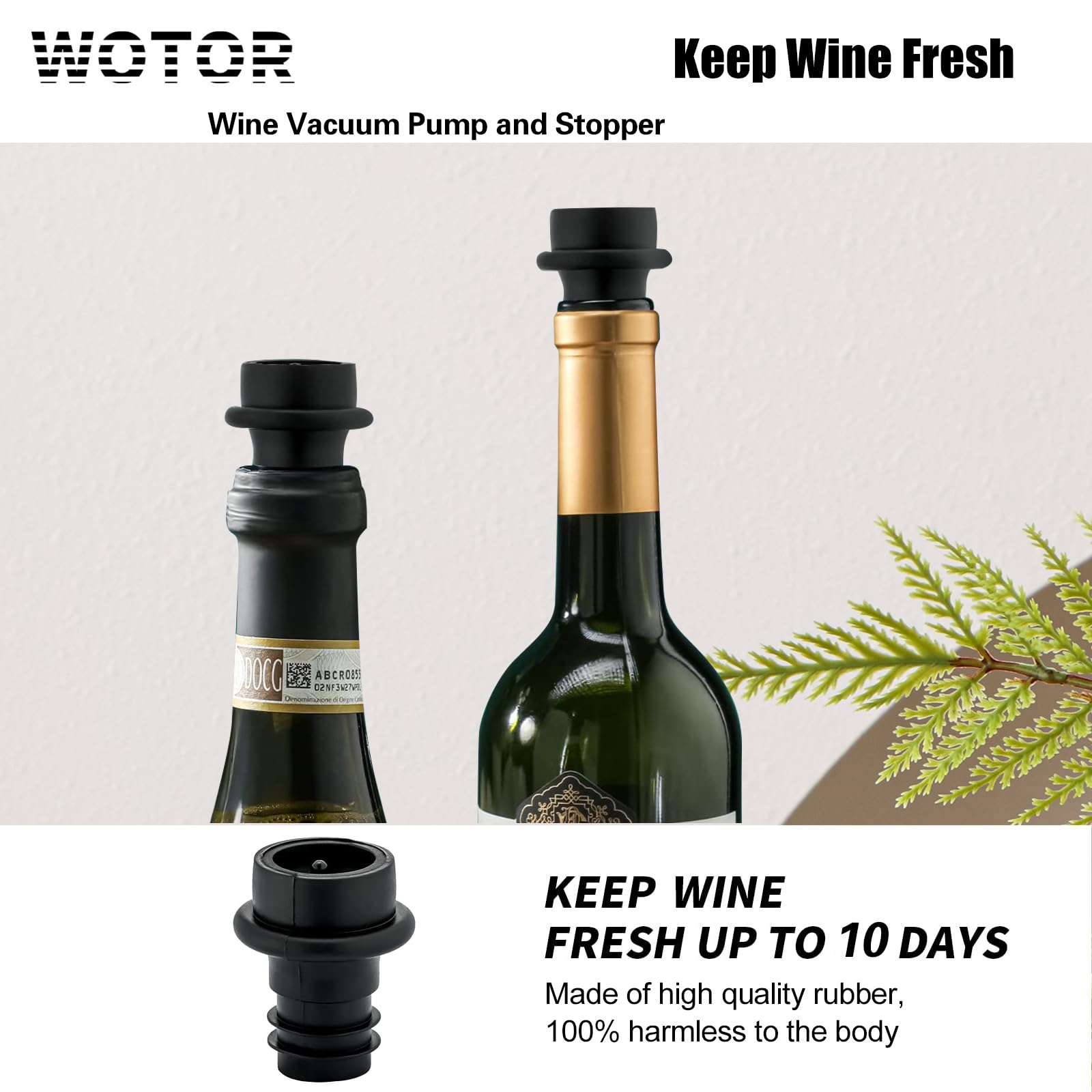 WOTOR Wine Saver eight stoppers enable preserving multiple bottles