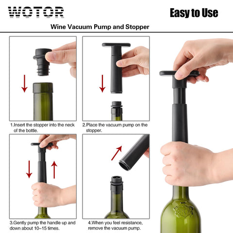 WOTOR Wine Saver premium plastic construction for safe, durable bottle preservation