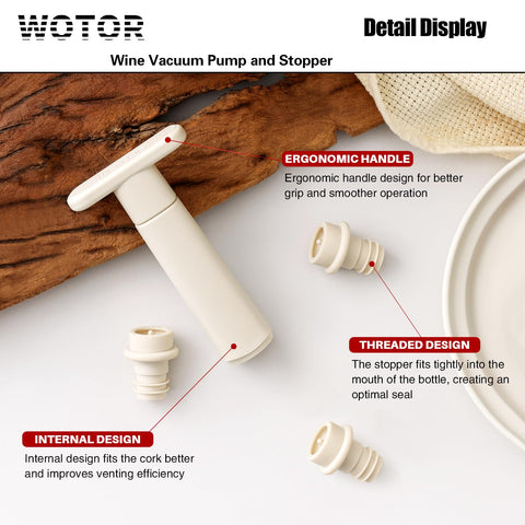 Close-up of WOTOR pump-action sealing a bottle