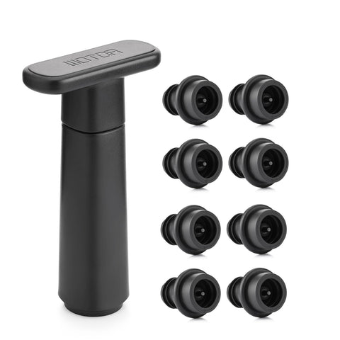 WOTOR Wine Saver pump over stopper creates airtight seal for fresh wine