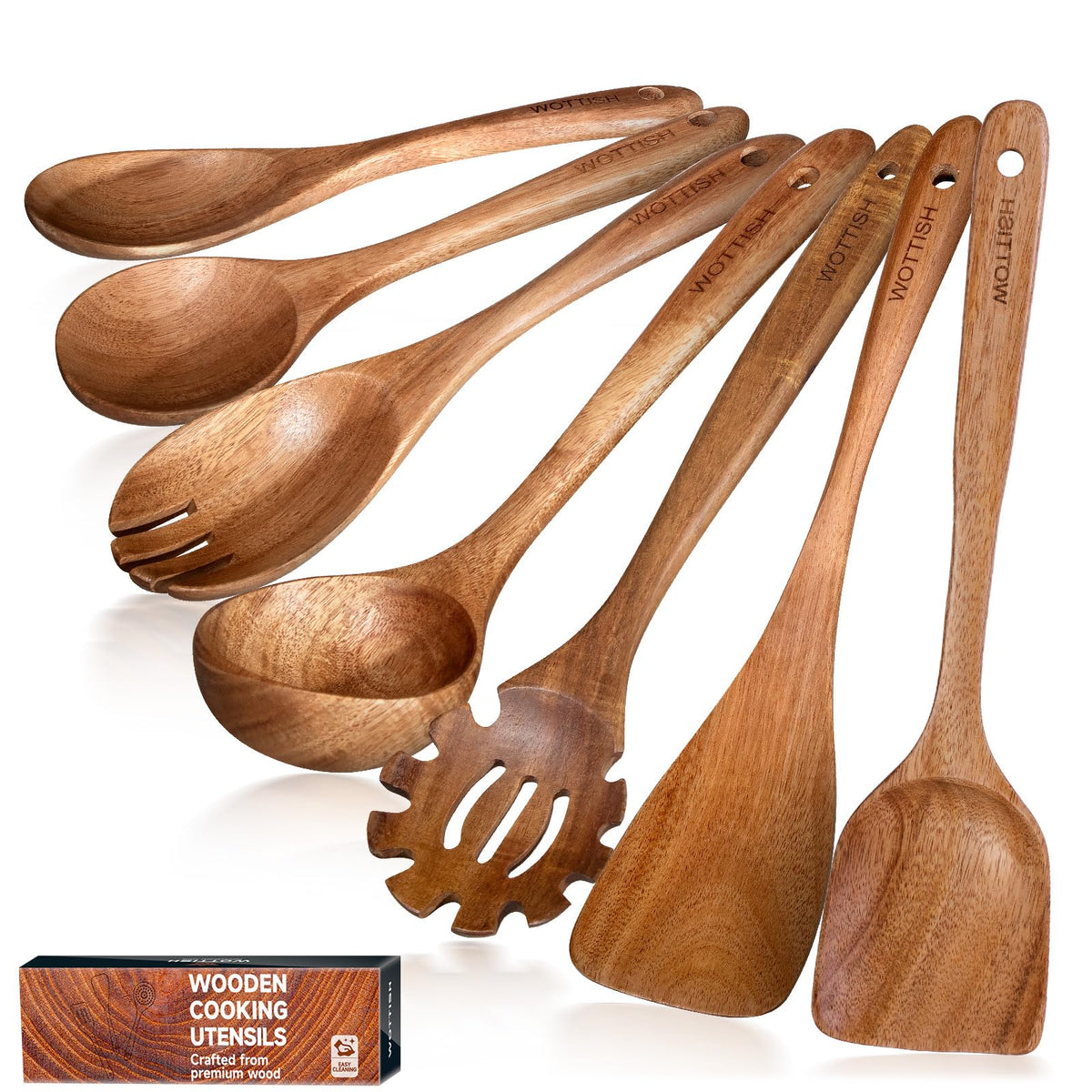 WOTTISH 7-piece spaghetti spoon for gentle stirring with nonstick protection
