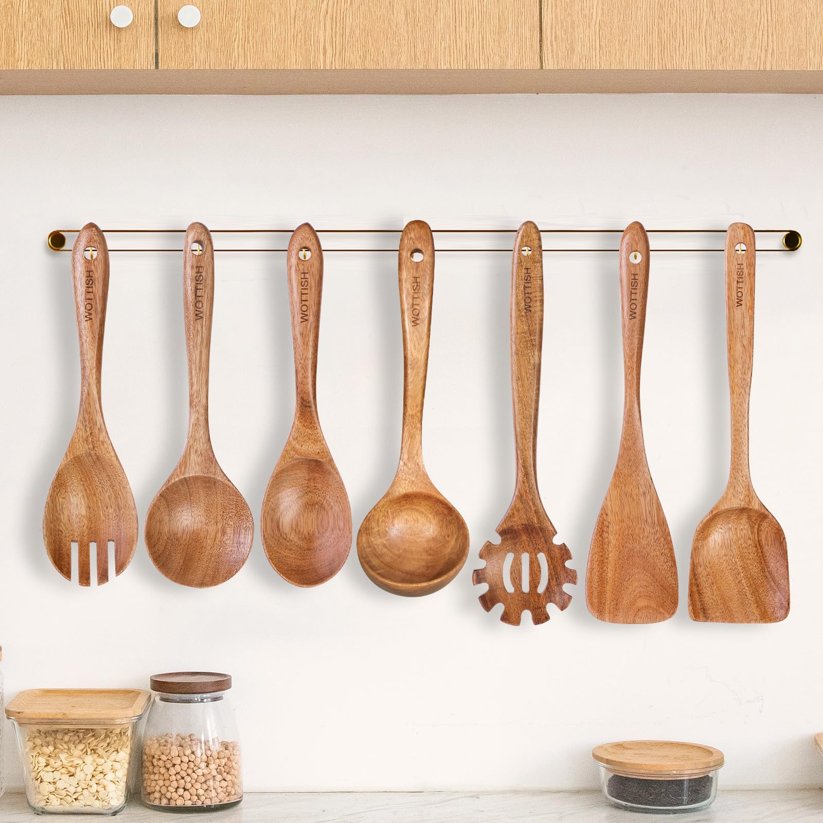 WOTTISH wooden ladle for soups with comfortable grip