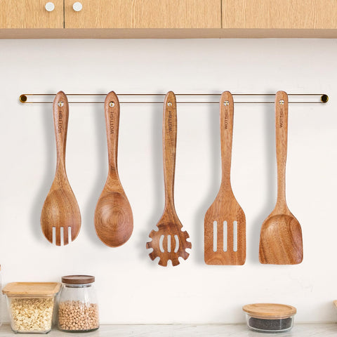 WOTTISH wooden utensils in daily use, ready for cooking and serving.