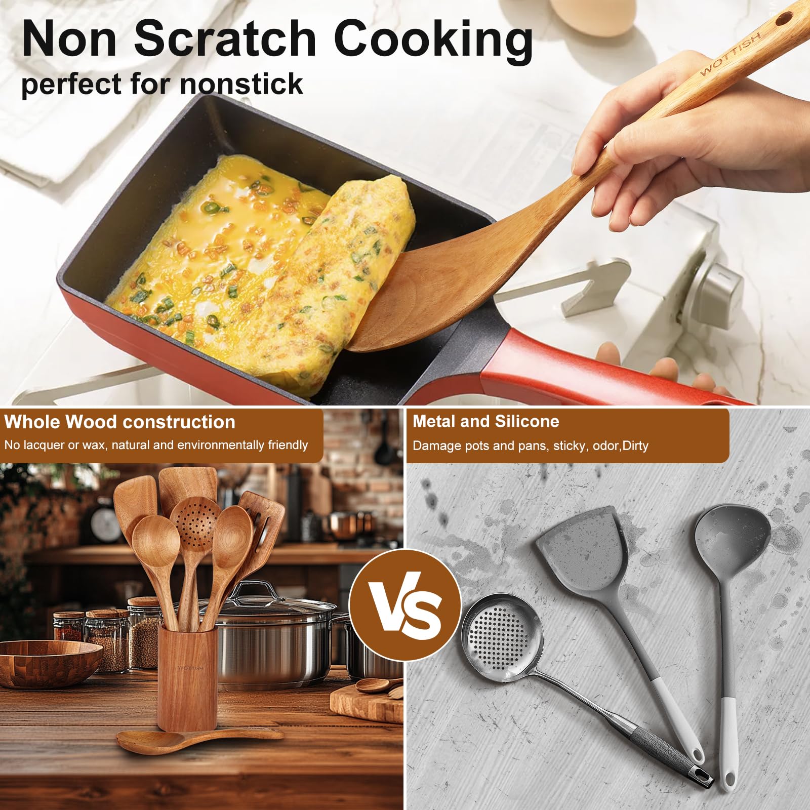 WOTTISH wooden utensils require hand washing to maintain finish