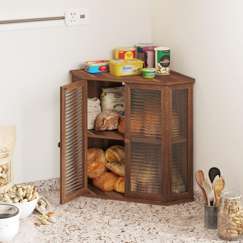 WouZglk farmhouse-style bread box blends with country kitchens.