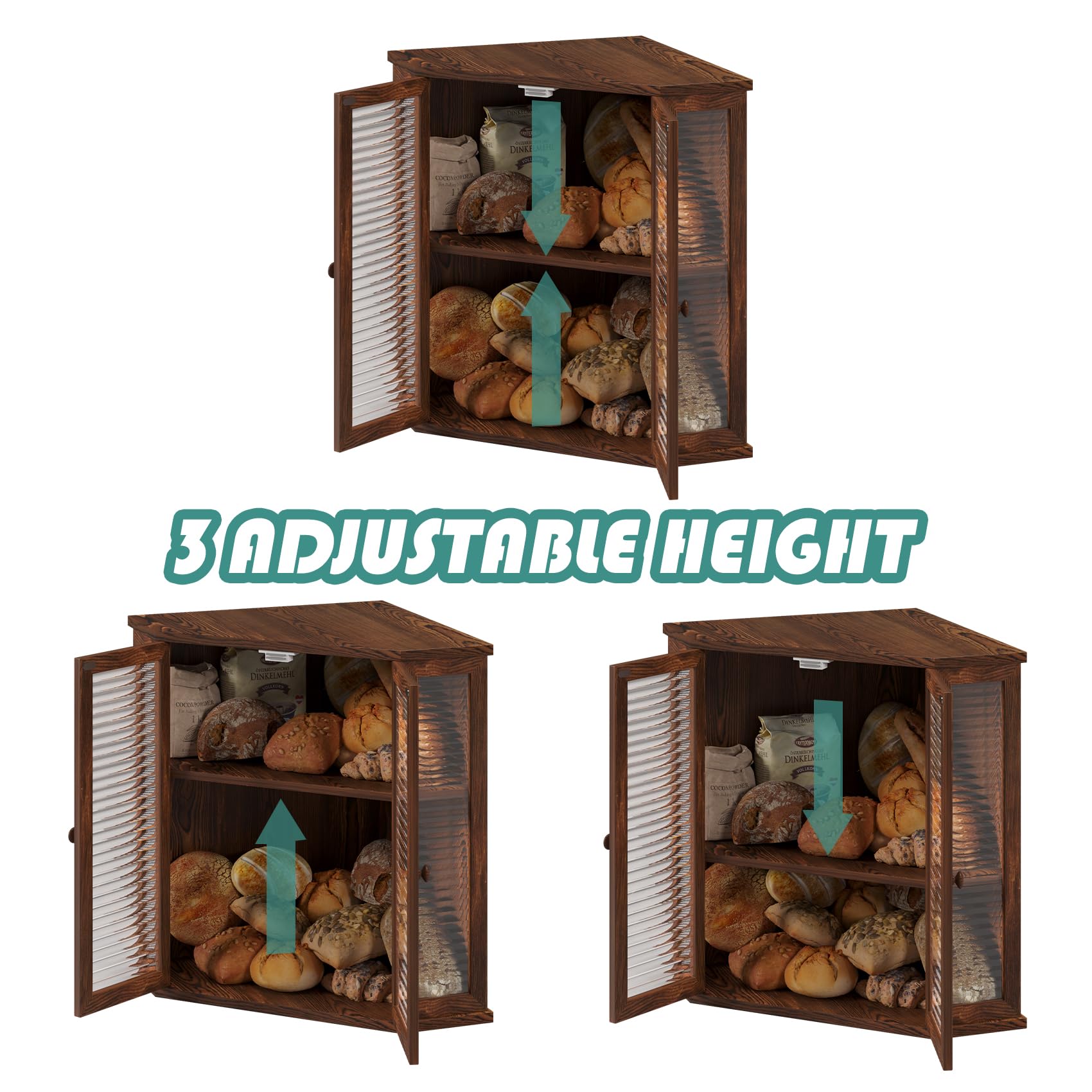 WouZglk bread box corner-design fits countertops