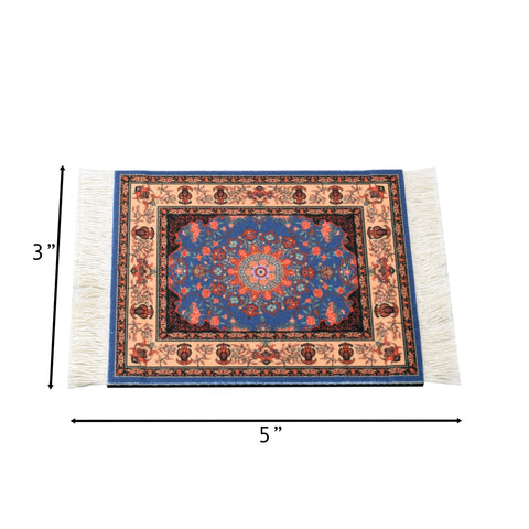 Wovenrugs Persian coaster set on glass table showing non slip base