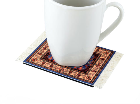 Wovenrugs Persian design coaster protects tabletops from heat and moisture