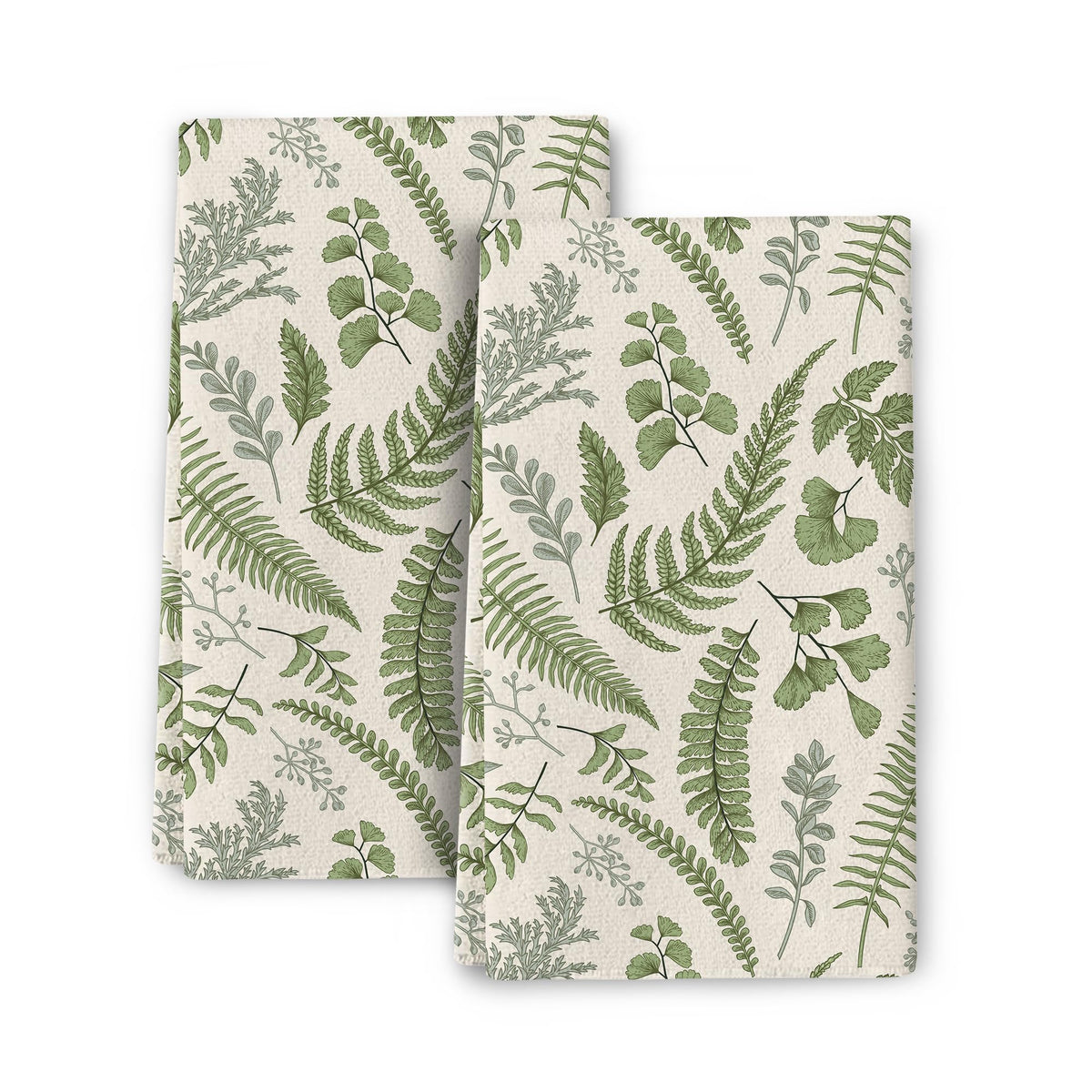 Wovoto cute botanic dish towels with sage green leaves for daily kitchen drying