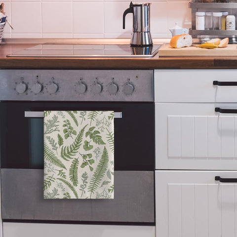 Wovoto green herbs dishcloths soft cotton-poly blend for durability