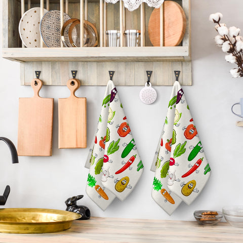 Wovoto hanging-loop towels shown in cozy kitchen display