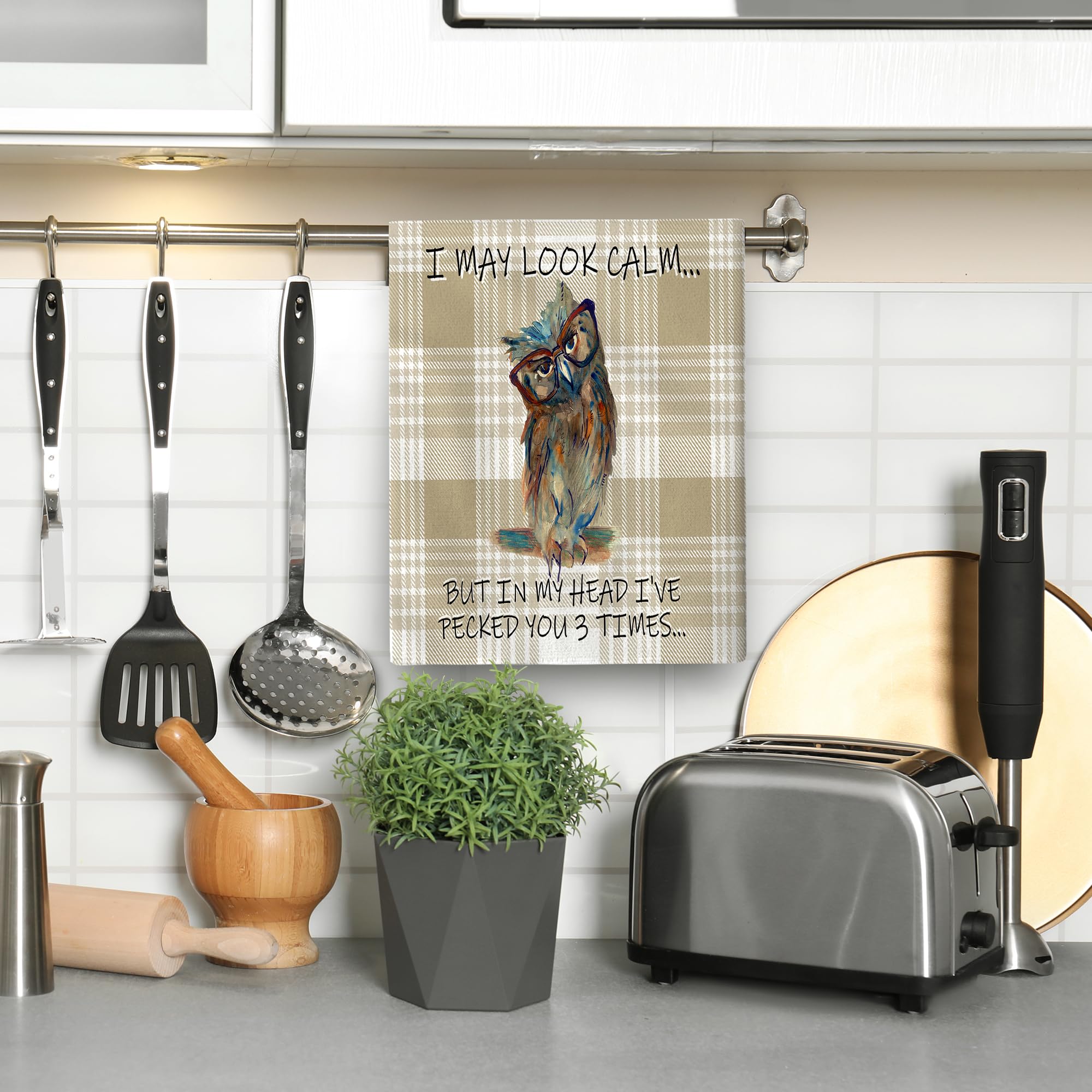 Wovoto owl kitchen decor towels add farmhouse charm to any counter