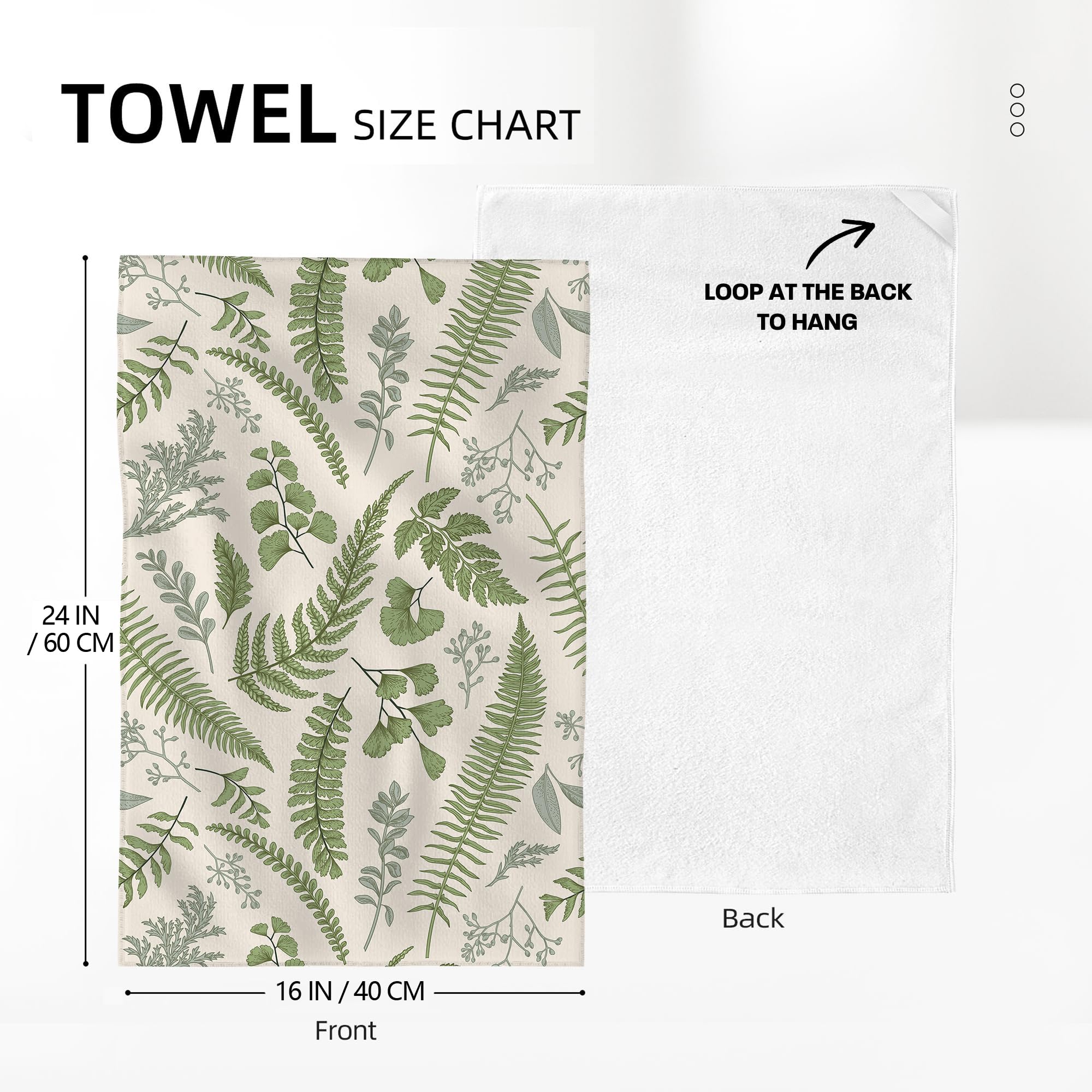 Wovoto sage-green herb kitchen towels ultra-absorbent and reusable