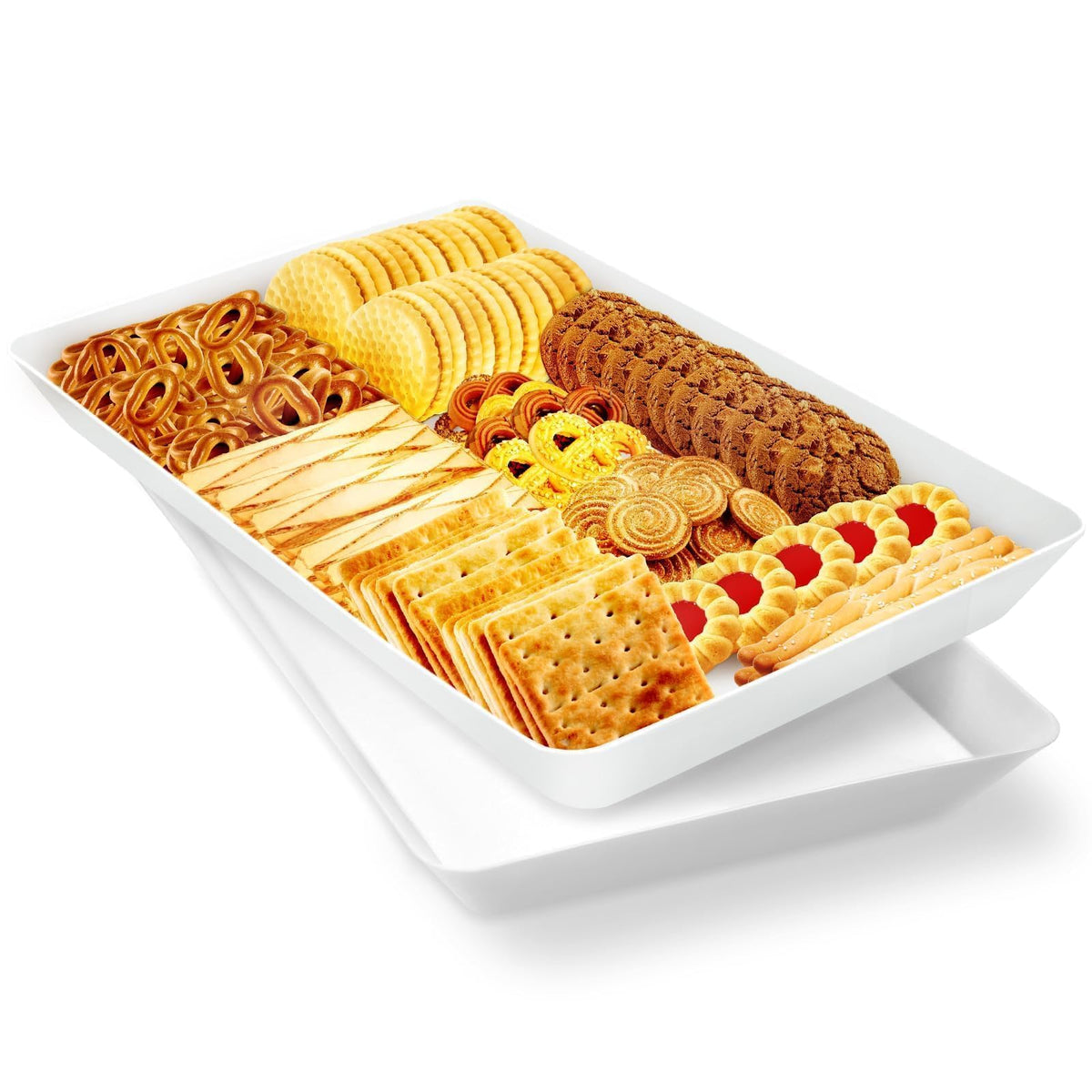WOWBOX 2pc serving trays top view with fruit for entertaining