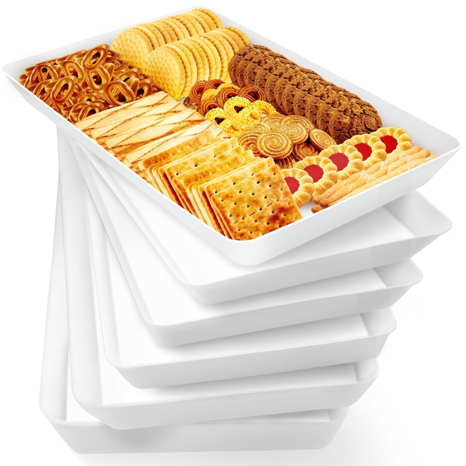 WOWBOX 6-piece serving tray set on table for easy entertaining and ample space