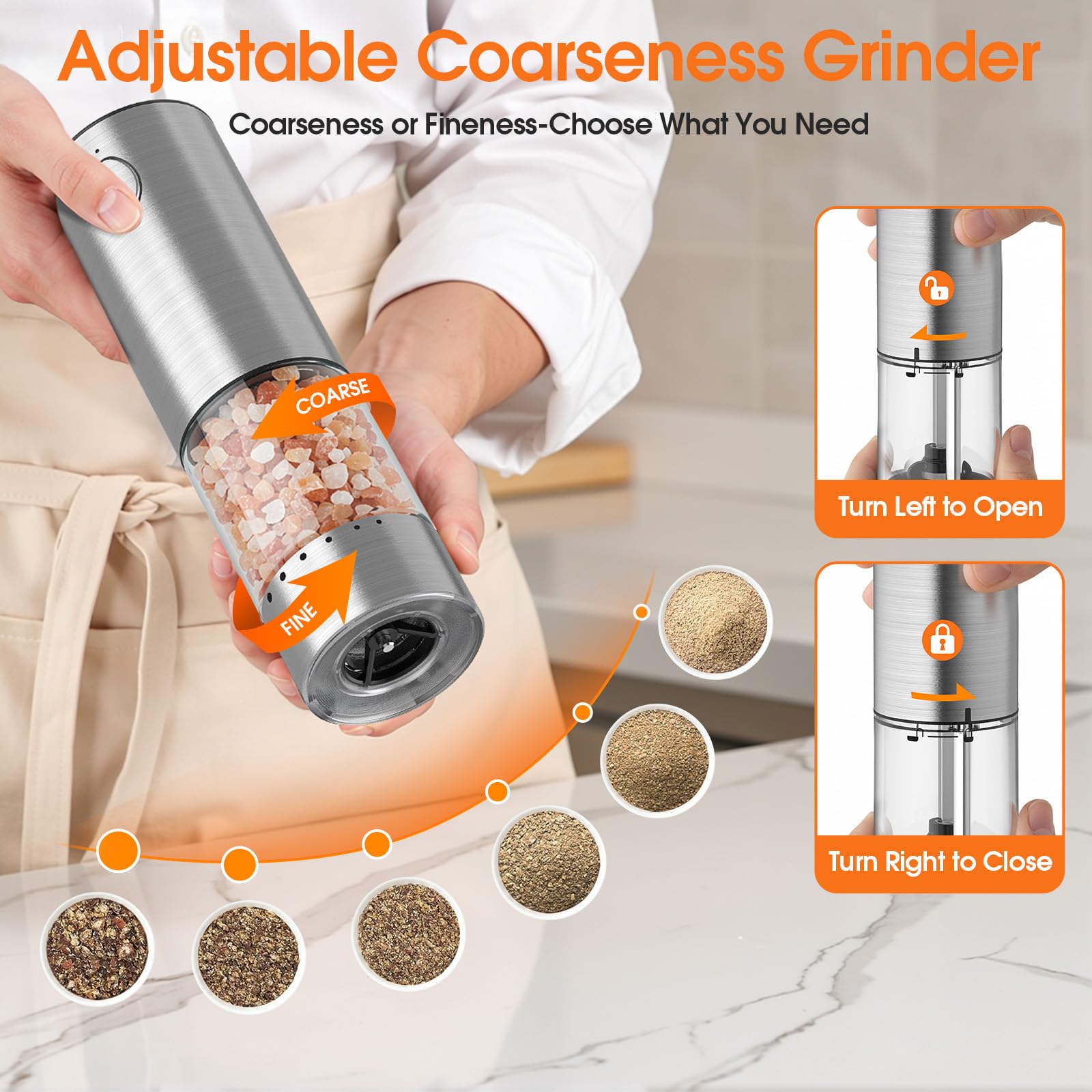 WOWBOX rechargeable grinder showing charging indicator and long battery life.