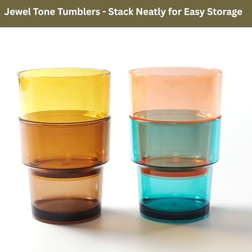 WowProLiv 14 oz blue stackable tumbler, ideal for outdoor beverages.