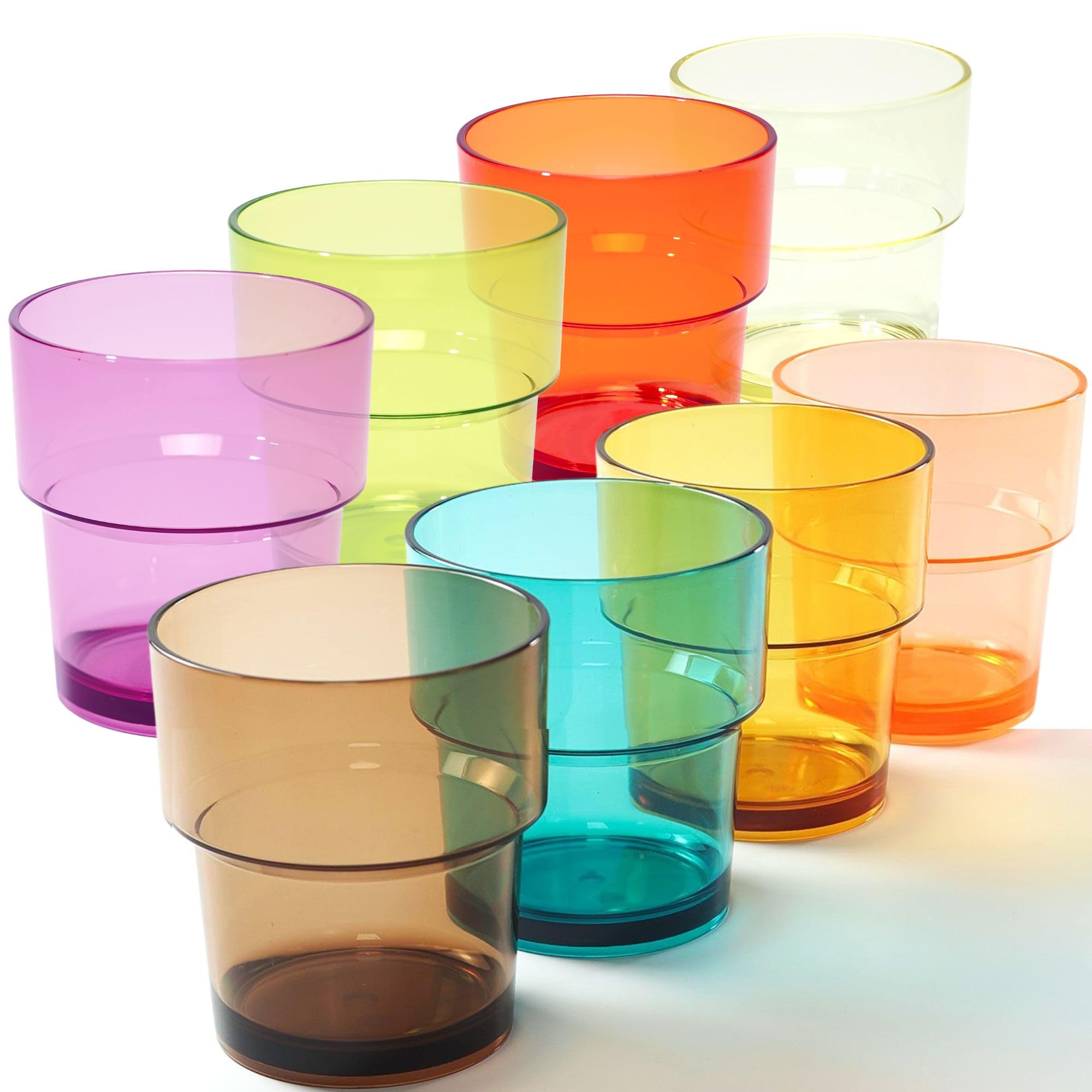 WowProLiv 14 oz red stackable tumbler for family meals, durable and easy to grip.