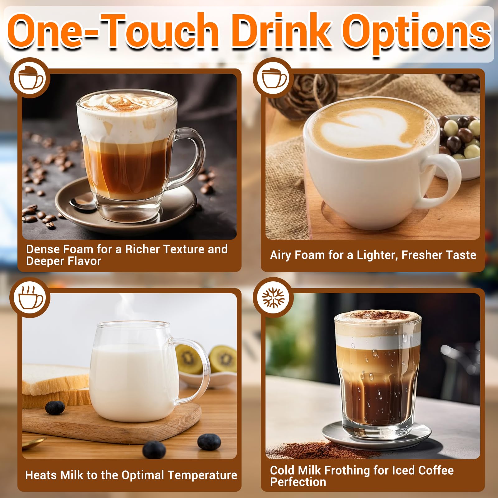Wowteam Milk Frother auto shut-off ensures safe operation.