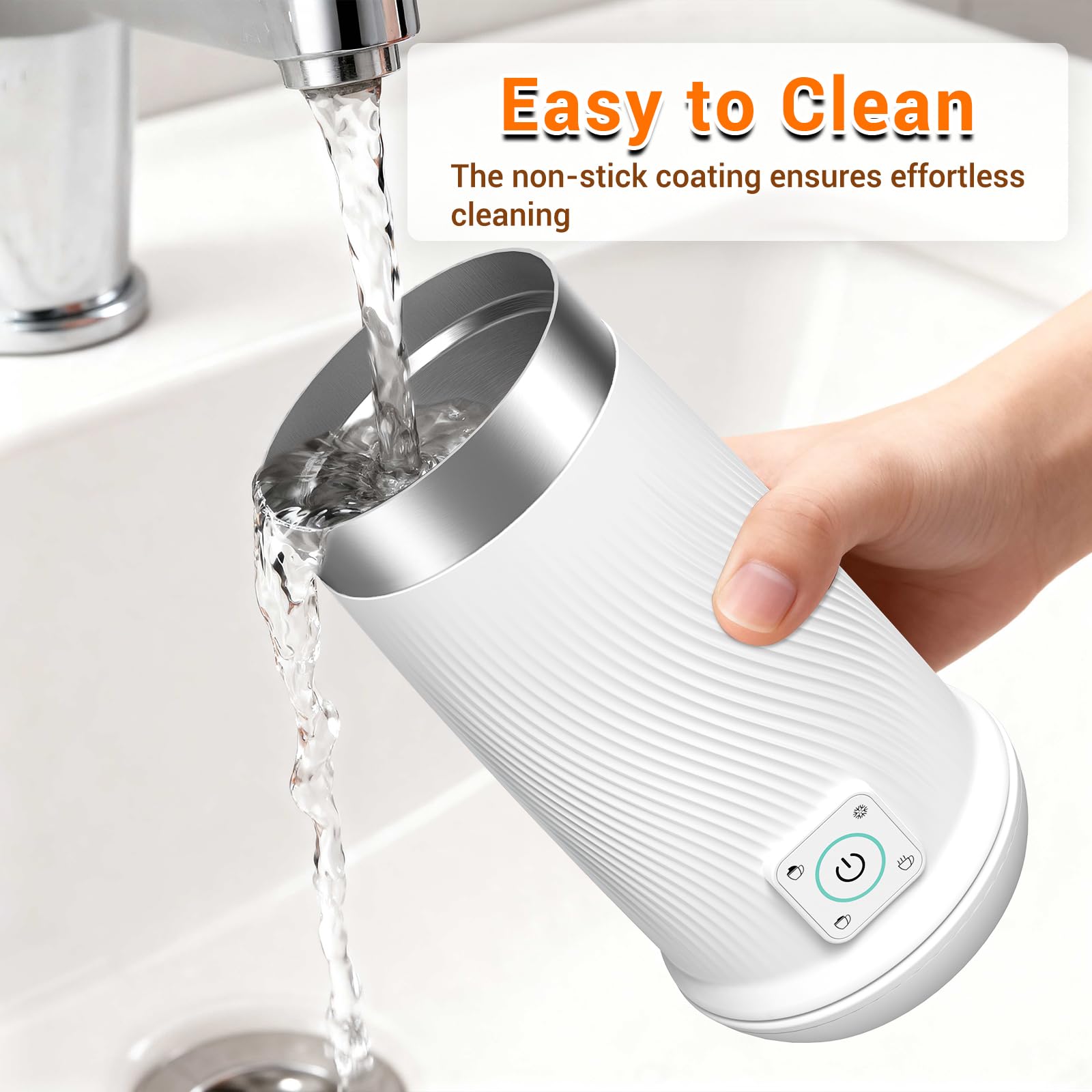 Wowteam Milk Frother capacity 130 ml for single servings and 300 ml for family use.