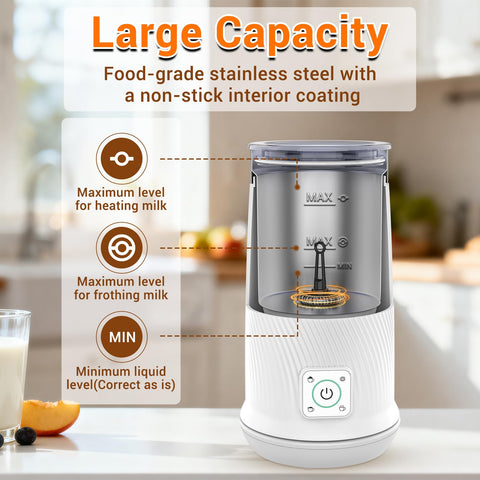 Wowteam Milk Frother hot milk pour ready for hot chocolate.