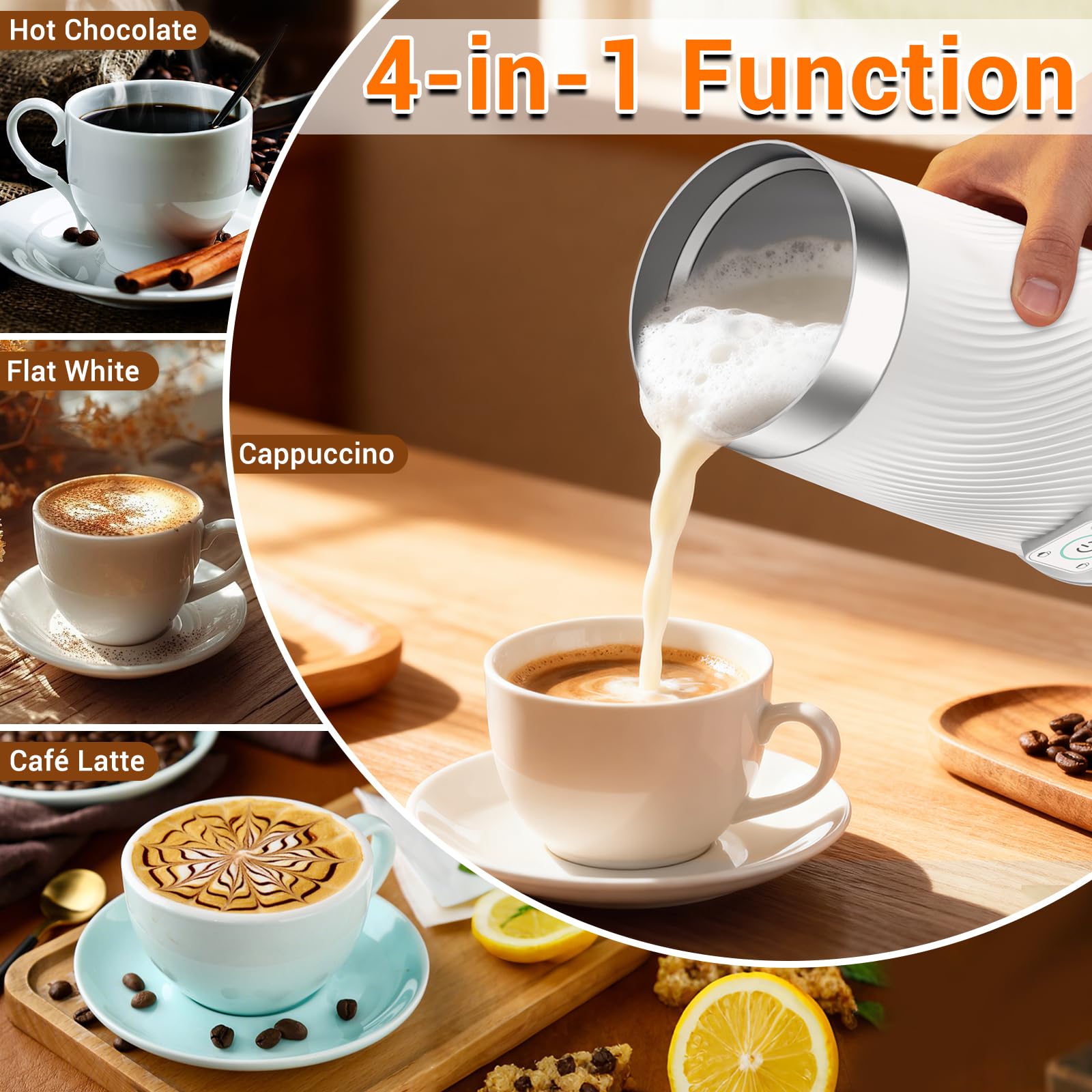 Wowteam Milk Frother non stick interior simplifies cleaning.