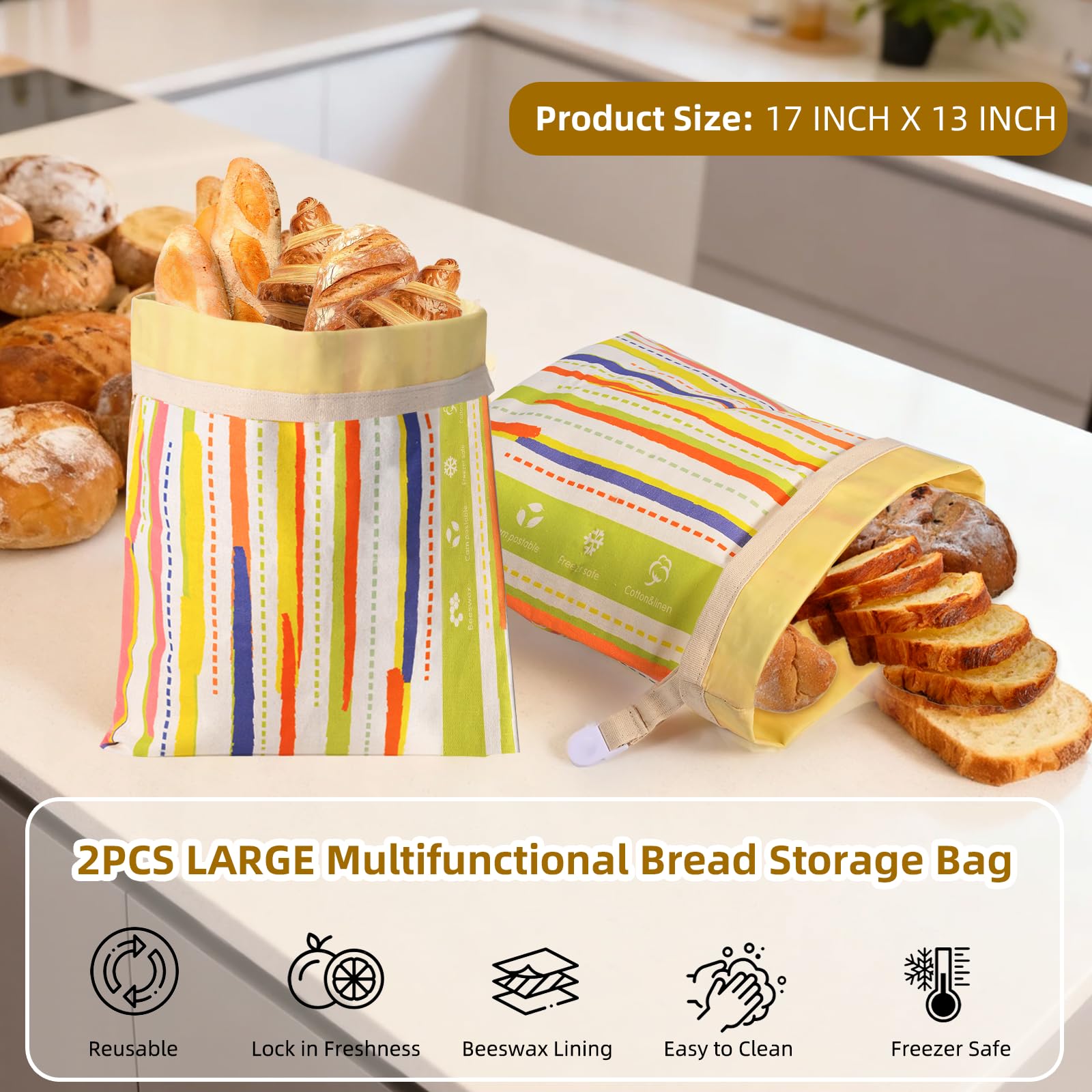 Wozskaf beeswax bread bag material closeup reveals natural coating and texture.