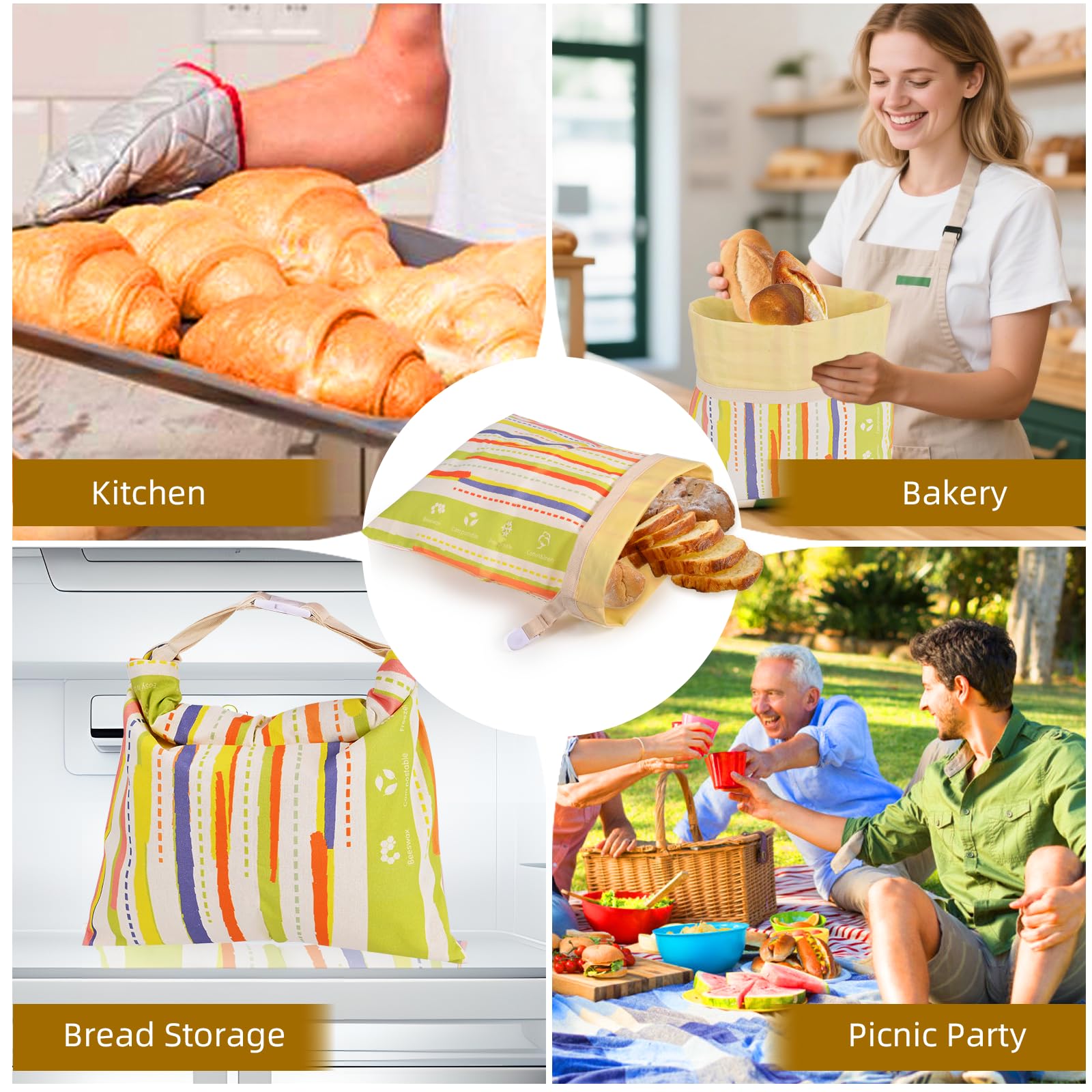 Wozskaf bread bag demonstrates room-temperature or refrigerated storage options.