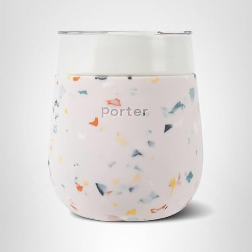 W&P Porter insulated glass with silicone sleeve for portable poolside use.