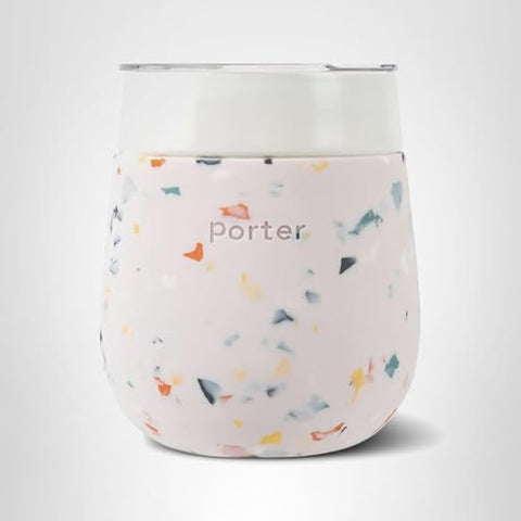 W&P Porter insulated glass with silicone sleeve for portable poolside use.