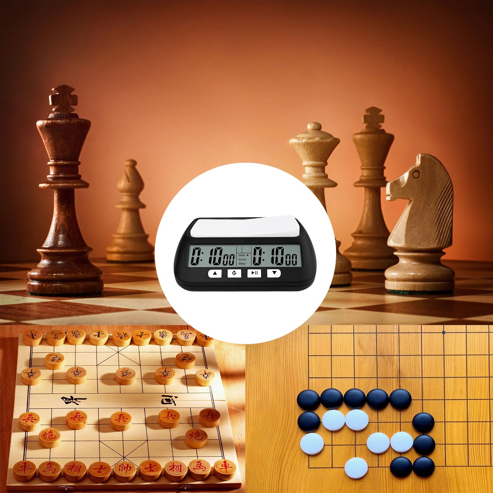 WQV digital chess clock battery compartment for portable power