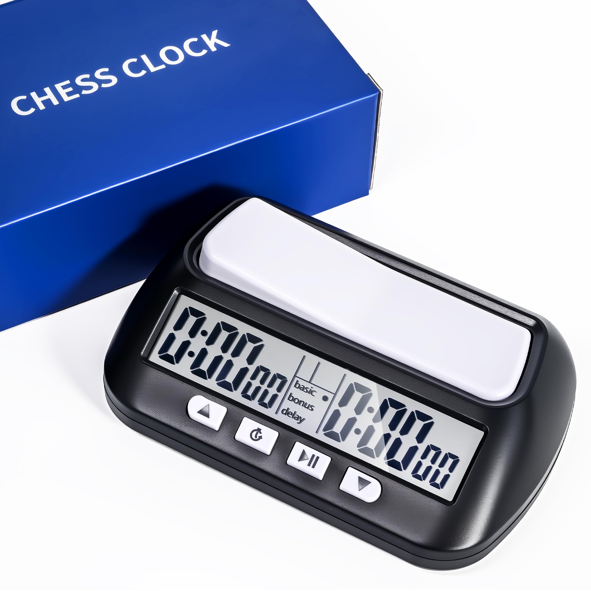 WQV digital chess clock front view with large display for quick time checks