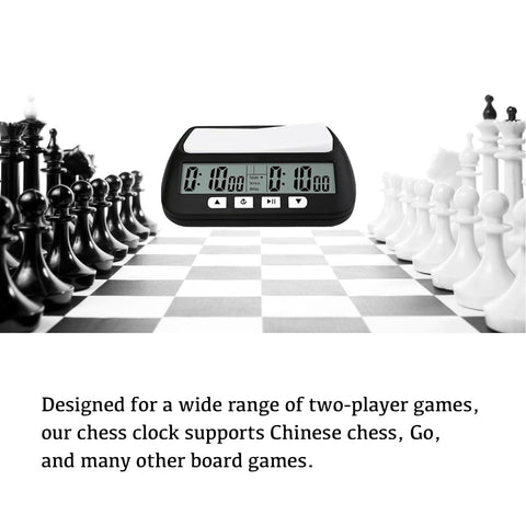 WQV digital chess clock in action during a game at the table