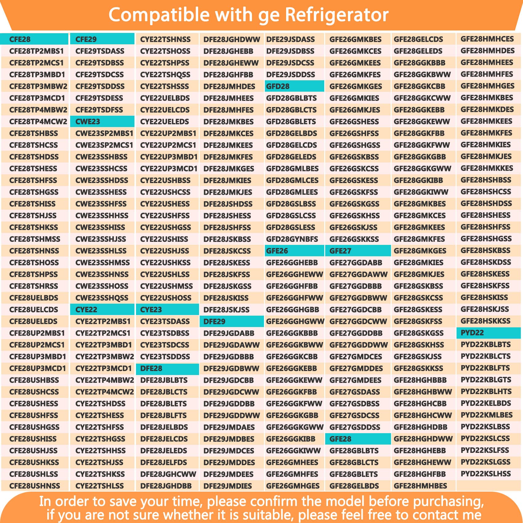 Compatibility chart for WR60X26866 with GE models helps verify fit.
