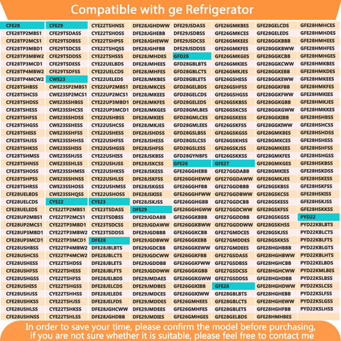 Compatibility chart for WR60X26866 with GE models helps verify fit.
