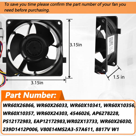 GE refrigerator repair with WR60X26866 motor replacement for improved cooling.