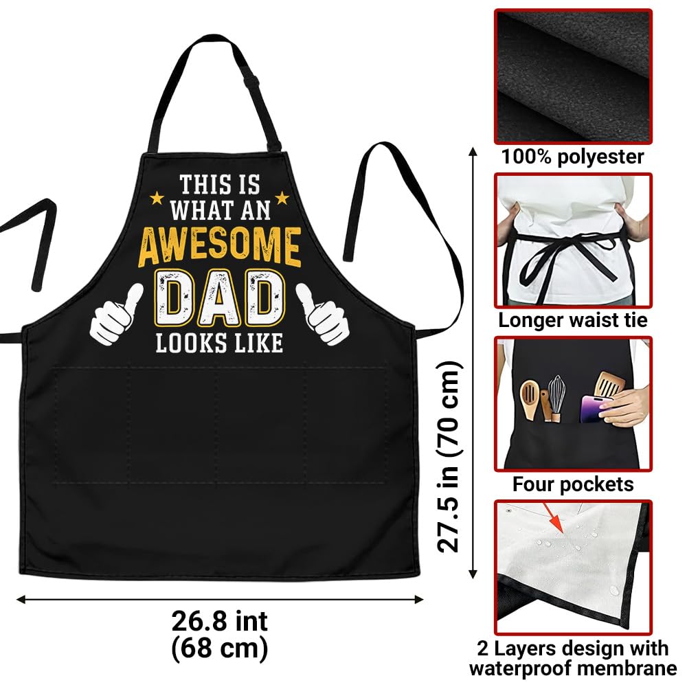 Wrappiness durable material apron, soft cotton-poly blend for everyday cooking.
