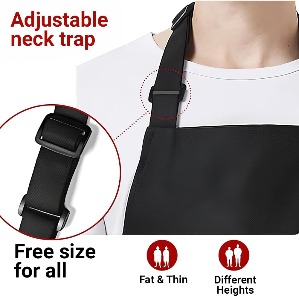 Wrappiness machine washable apron in cold water, quick and simple cleanup.