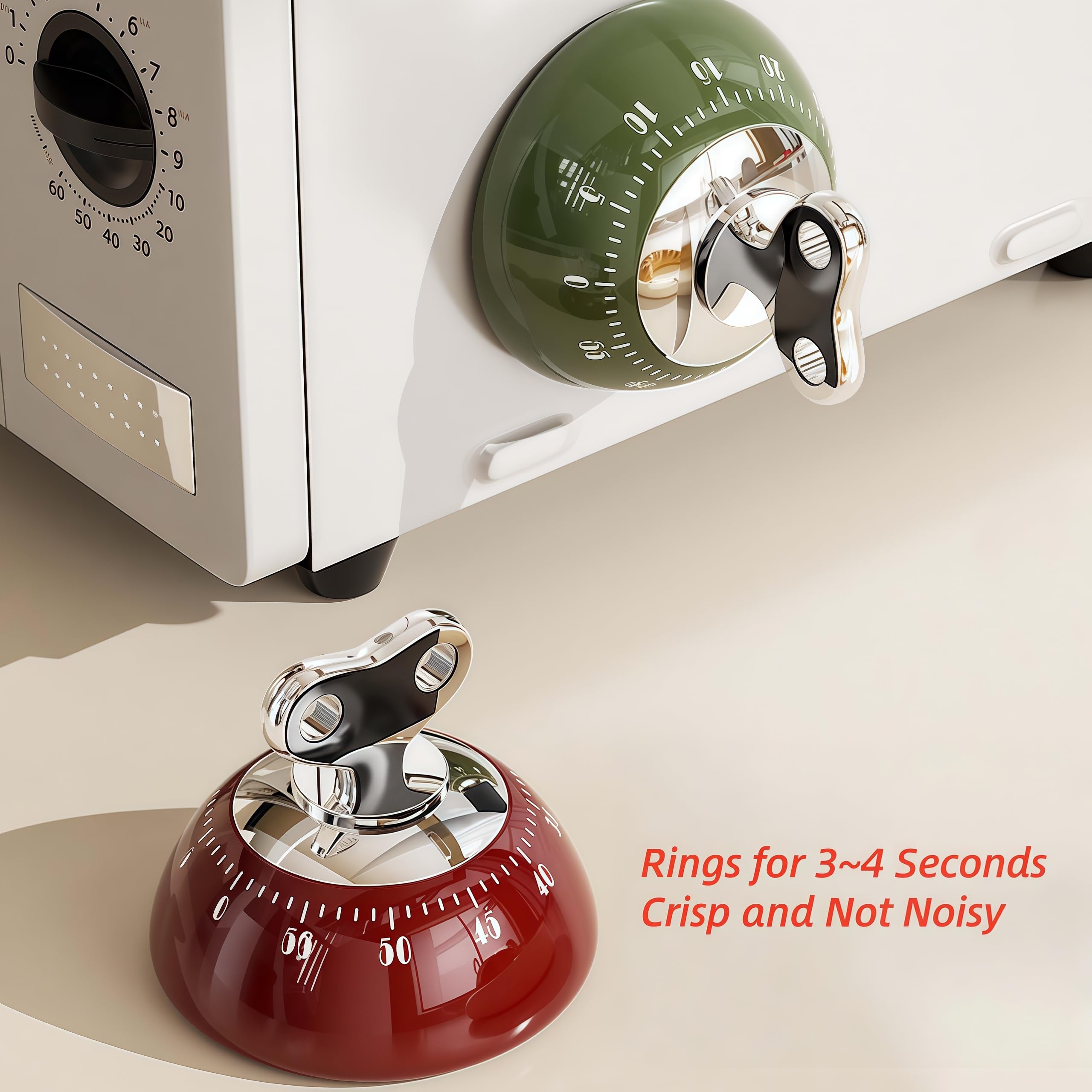 Wrbravgo vintage-style timer adds decorative charm to your countertop while timing.