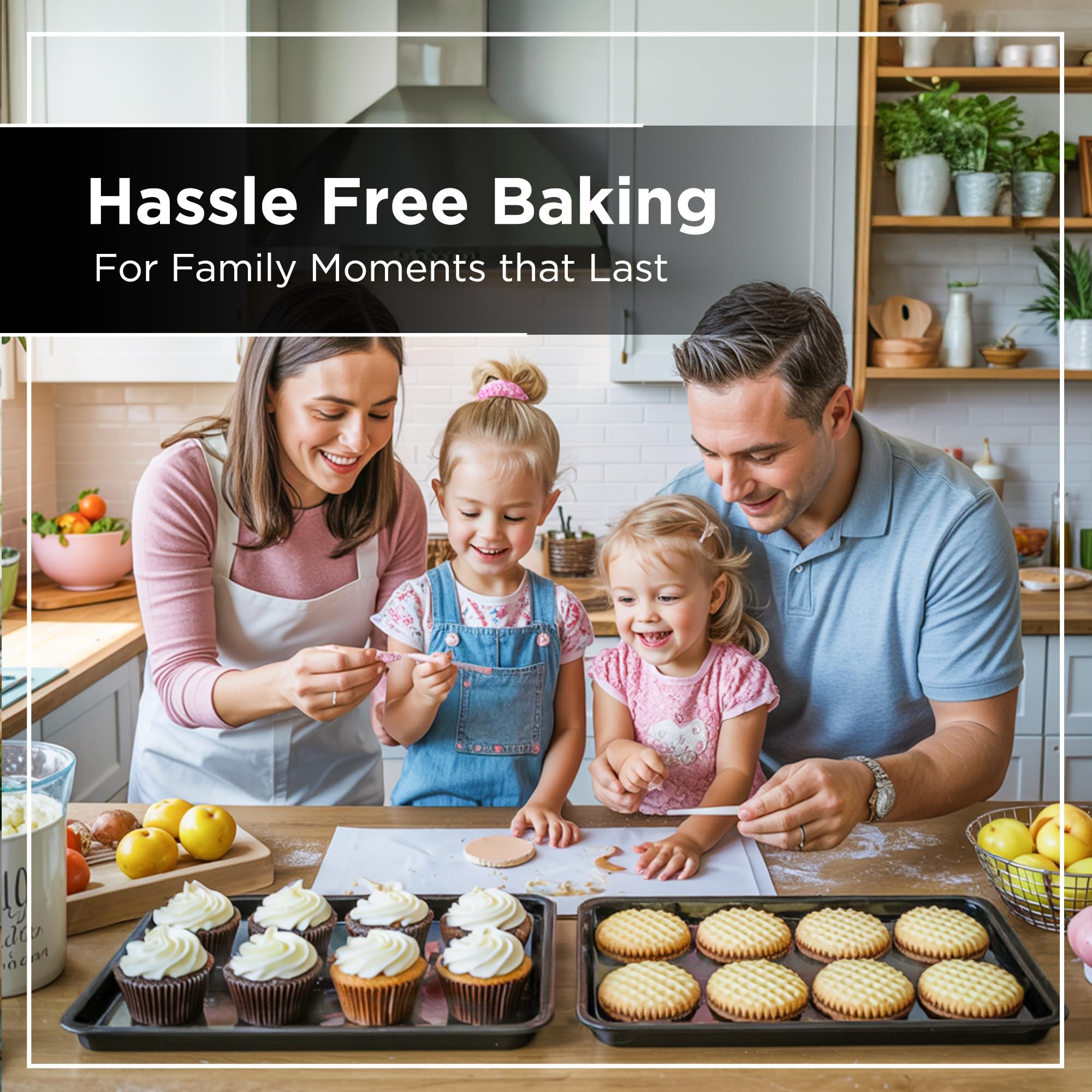 Wrenbury baking trays with 10-year care promise for long-lasting performance.