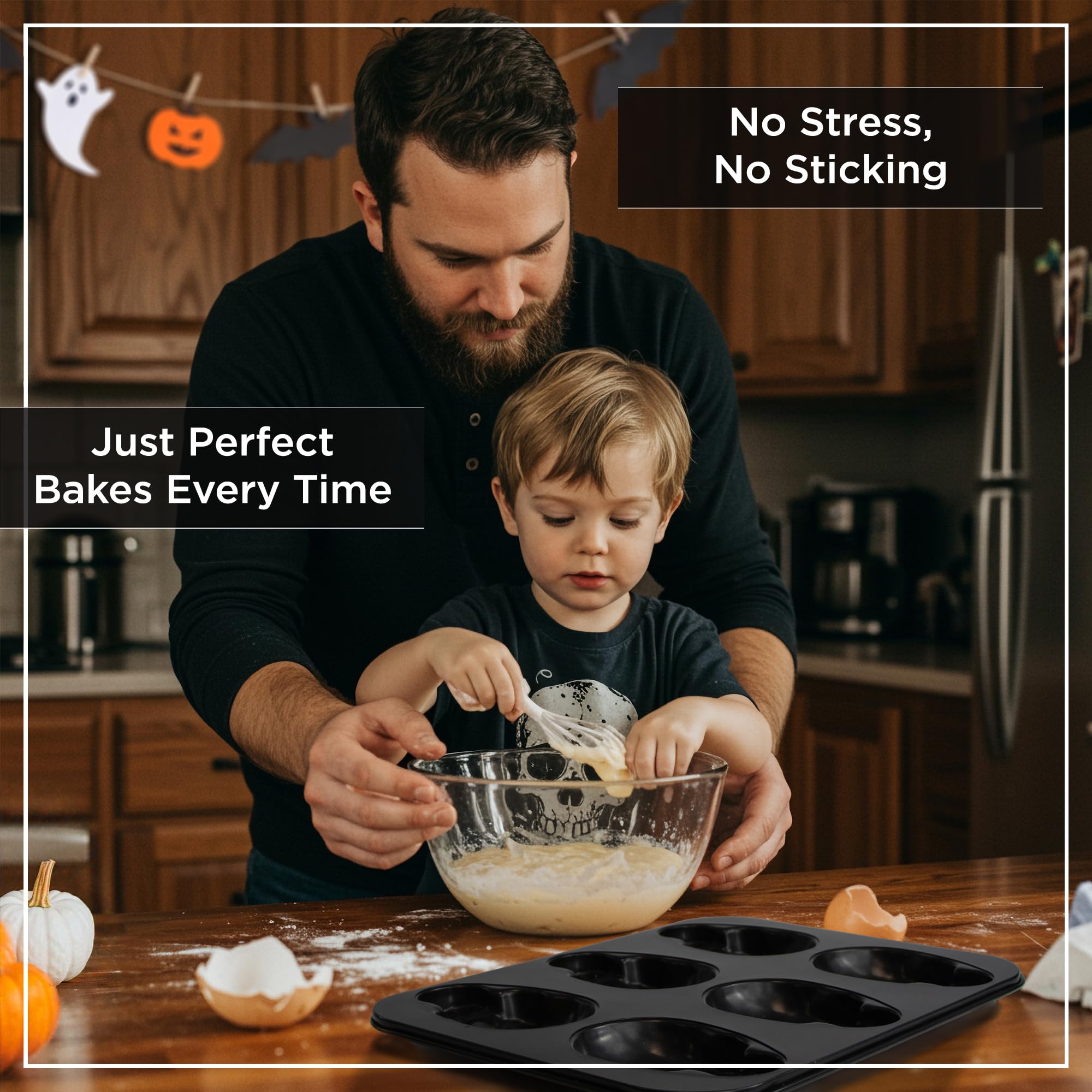 Wrenbury Halloween bakeware nonstick pan, easy to clean and reuse.