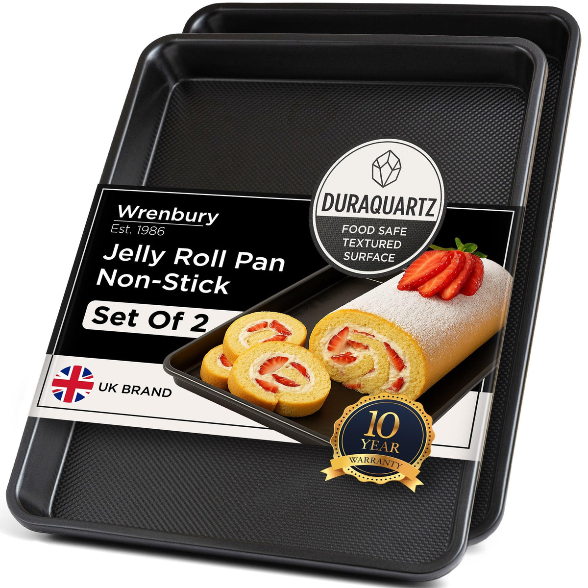 Wrenbury Jelly Roll Pan set 2 for 15x10 cookies and rolls; even browning.