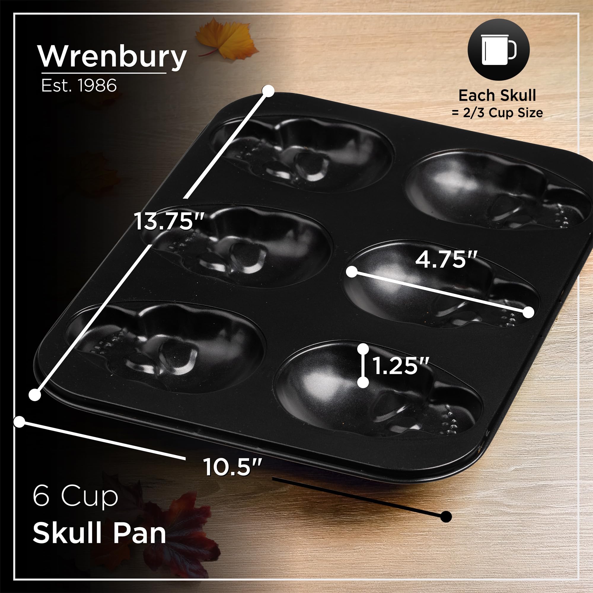 Wrenbury skull brownie pan creates bold skull-shaped treats.